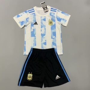 Argentina 2021 Home Kids Jersey And Shorts Kit