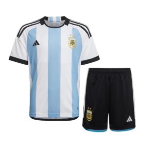 Argentina 2022 World Cup Home Kids Jersey And Shorts Kit