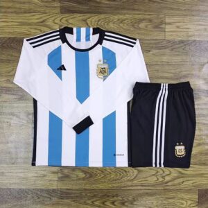 Argentina 2022 Home Long Sleeve Adult Jersey And Shorts Kit