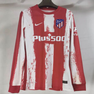 Atletico Madrid 2021/22 Home Authentic Long Sleeves Player Version Jersey
