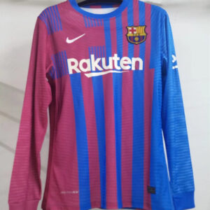 Barcelona 2021/22 Home Authentic  Long Sleeves Player Version Jersey