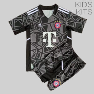 Bayern Munich 2022/23 Goalkeeper Kids Jersey And Shorts Kit - Black