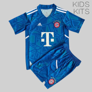 Bayern Munich 2022/23 Goalkeeper Kids Jersey And Shorts Kit - Blue
