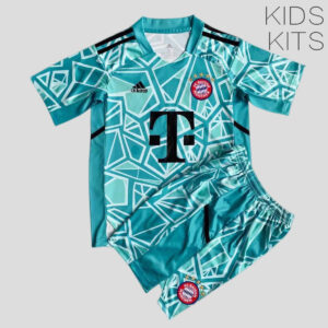 Bayern Munich 2022/23 Goalkeeper Kids Jersey And Shorts Kit - Lake Blue