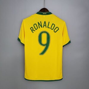 Brazil 2006 World Cup Home #9 Ronaldo Retro Jersey