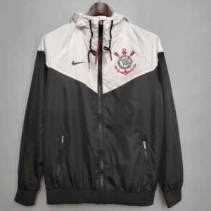 Corinthians 2022 Windbreaker Hoodie Jacket Black&white