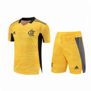 Flamengo 2021 Goalkeeper Kids Jersey And Shorts Kit - Yellow