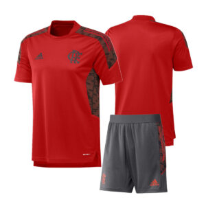 Flamengo 2021 Red Training Adult Jersey And Shorts Kit