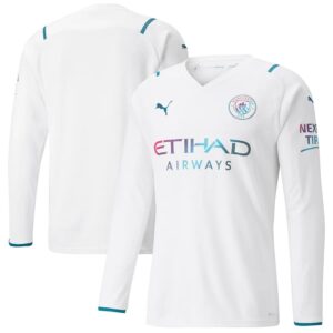 Manchester City 2021/22 Away Authentic Long Sleeves Player Version Jersey