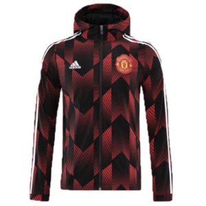 Manchester United 2022 Windbreaker Hoodie Jacket Red&black