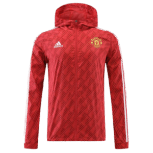 Manchester United 2022 Windbreaker Hoodie Jacket Red