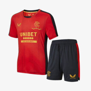 Rangers 2021/22 Training Kids Jersey And Shorts Kit - Red/black