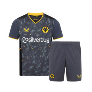 Wolves 2021/22 Away Kids Jersey And Shorts Kit