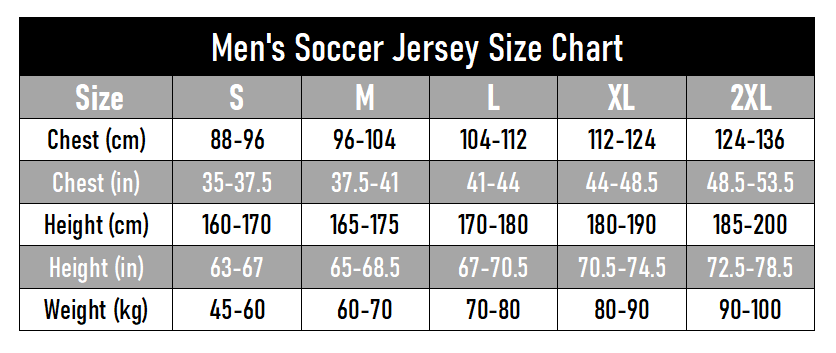 Sizes: S, M, L, XL, XXL