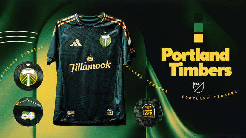Portland Timbers jersey 2025 Forever Green and Gold home kit