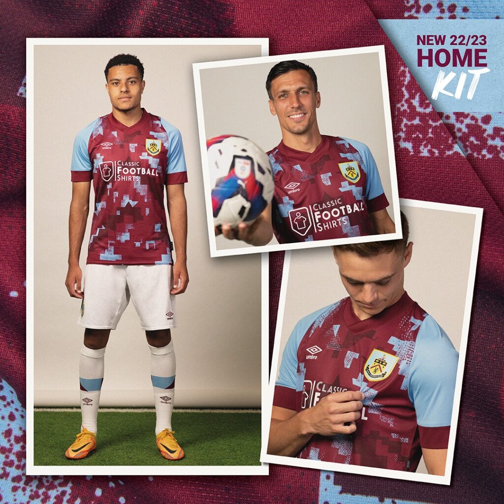 Classic Football Shirts sponsor logo on Burnley jersey